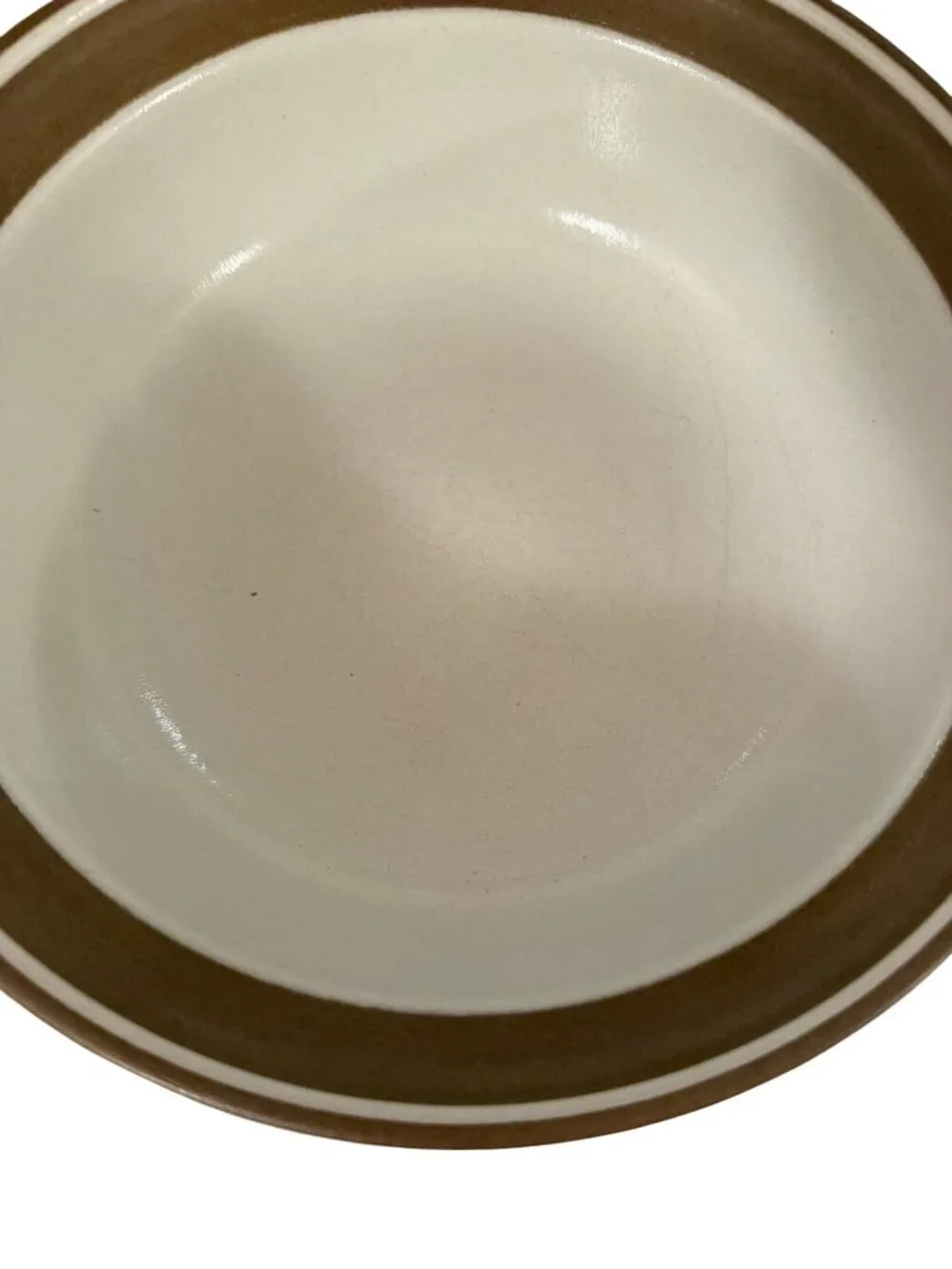 Heath Ceramics Medium Covered Serving Dish Brown Rim Cream Handmade USA